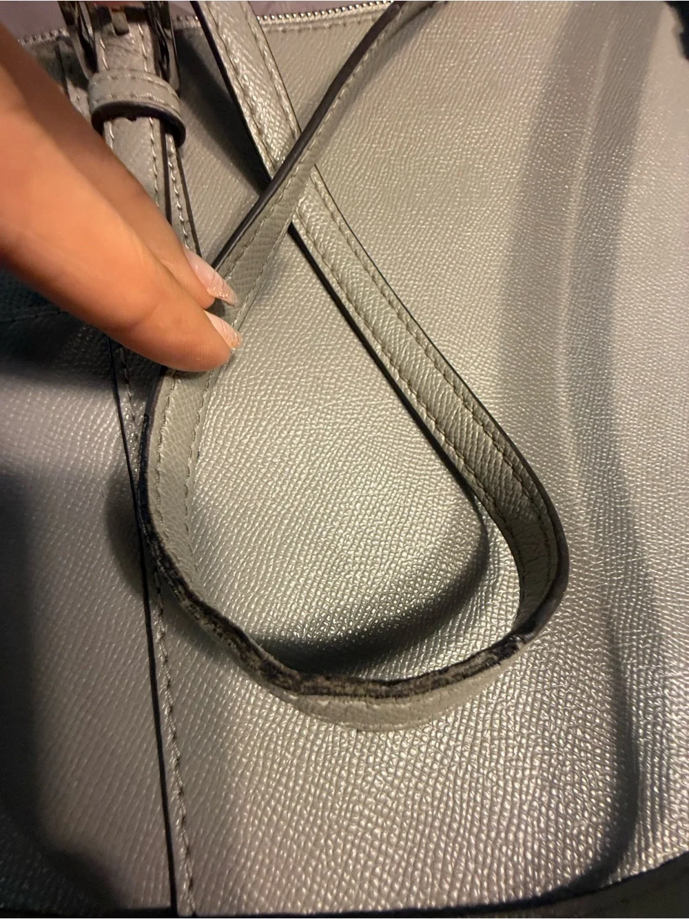 Michael Michael Kors EAST WEST JET SET SAFFIANO TOP ZIP TOTE Grey Leather